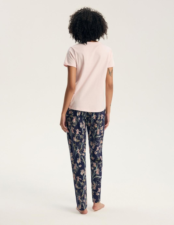 Henderson Galla 45445 Pijama de mujer 100% algodón Pantalón largo violeta-rosa sucio