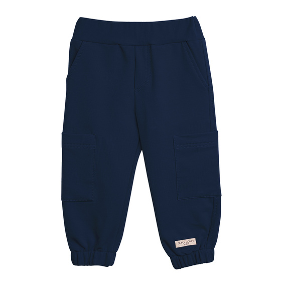 Simply Comfy Pantalones de chándal para niños Eevi azul marino - 100% algodón, con bolsillos