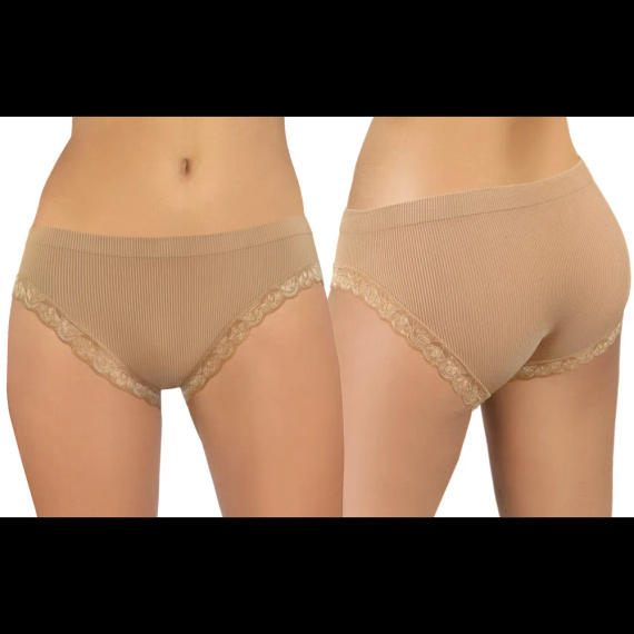Braguitas mujer Sesto Senso 6108 encaje sin costuras elásticas beige