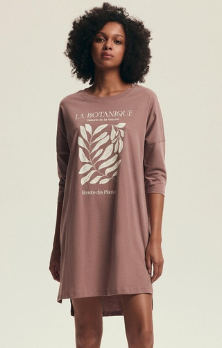 43692 Dextra Camisa mujer Henderson rosa empolvado - algodón, manga 3/4, estampado