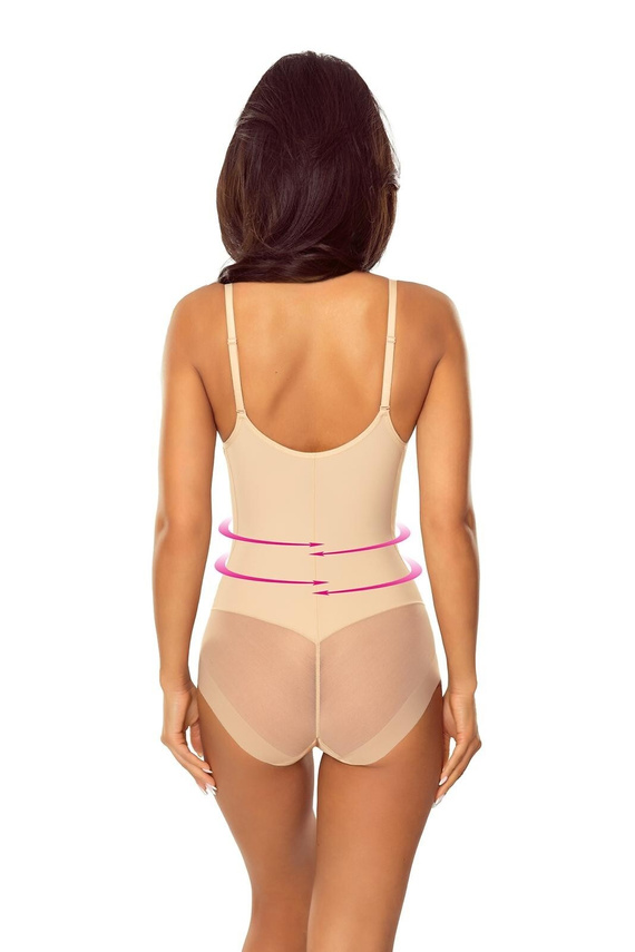 Body 7006 Ofelia Lapinee beige Body moldeador reductor bajo el busto que estiliza la figura