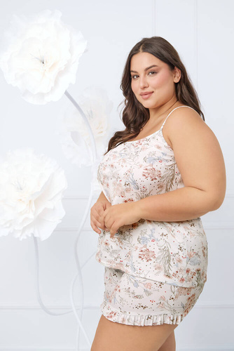 Solita Pijama de señora slim-fit, pantalón corto Moda Italiana - estampado