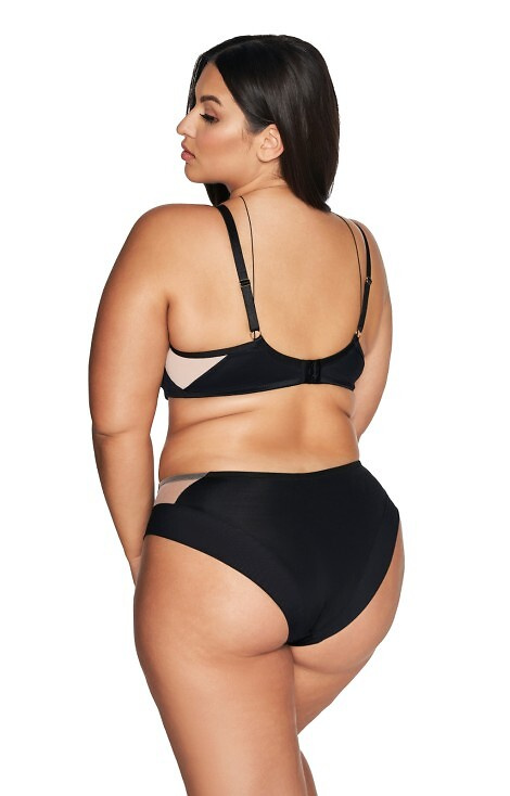 2135 Ava sujetador semiblando con relleno - negro