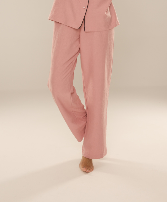 Maeve 875 De Lafense pantalón de pijama de mujer - largo, liso, con bolsillos - rosa