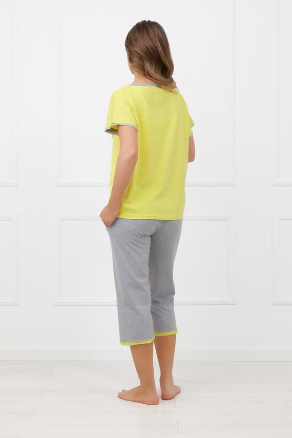 Pijama Sabrina Italian Fashion 100% algodón – manga corta, pantalón 3/4