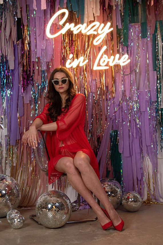 634 Camisón Florence sin tirantes + tanga Forex - rojo