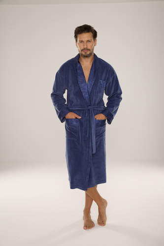 868 Noble albornoz de terciopelo para hombre De Lafense- elegante, suave, de primera calidad, vaquero