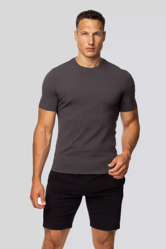 Camiseta de hombre Urban de algodón grafito-Corte clásico, alta calidad, flexibilidad, comodidad para todo el día