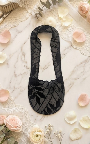 Calcetines tipo bailarina Magnetis GC-251137 negros de encaje con silicona ABS