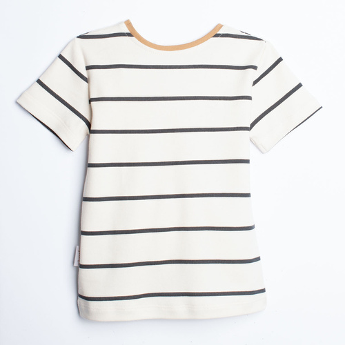 Nicol Olo 222138 camiseta de niño a rayas 100% algodón crema