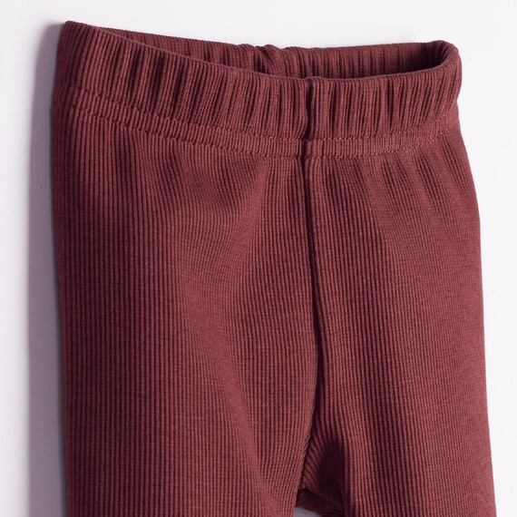 228019 Nicol FARMA Pantalones para bebé elásticos en canalé color marrón oscuro