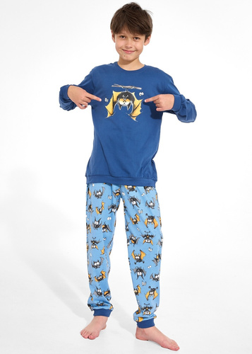 Pijama para niño Cornette 593/187 966/187 Pumpkin Club 100% algodón larga