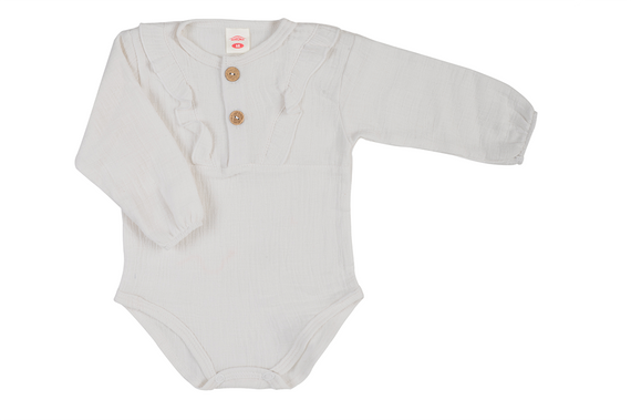 03235GDRE Body DR Girl Just Muslin Ecru Makoma Body de muselina para bebé