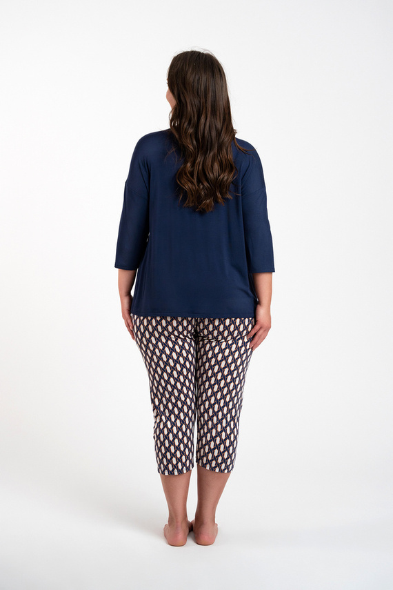 Milda Pijama de mujer manga 3/4, pantalón 3/4 Moda Italiana