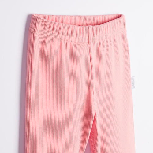 Nicol Tosia 225211 Pantalones campana para niña acanalados color salmón algodón