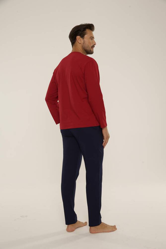 683 Kevin Forex Pijama de hombre - granate - azul marino