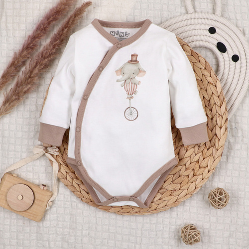ABN-5582 Body con sobre Circus para bebé de Nini - 100% algodón orgánico, cierres sin níquel, hecho en Polonia