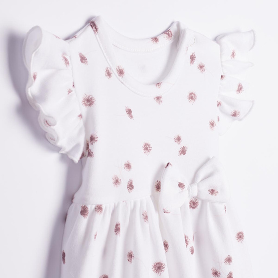 226158 Nicol HANIA Vestido-body de algodón para niña con flores crema