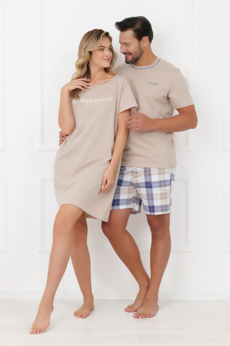 Camisón mujer Shiba Italian Fashion 100% algodón manga corta