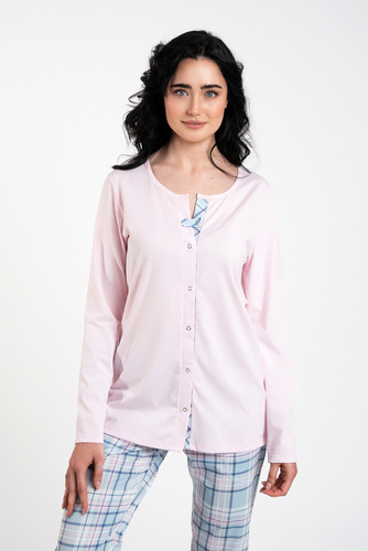Pijama y pantalón de manga larga Emilly Unzipped Ladies' Italian Fashion - rosa/estampado