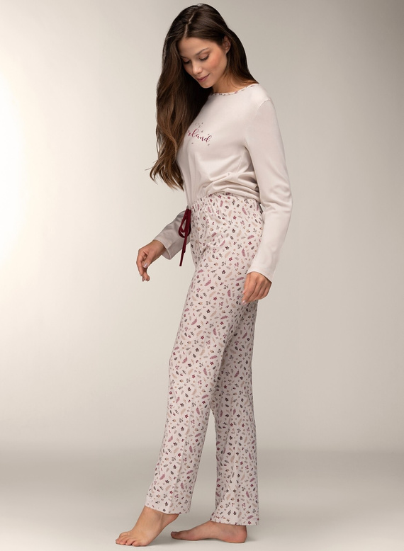 Pijama de mujer Mademoiselle Sommeil Winter Wonderland CC0139 - algodón, festivo, largo