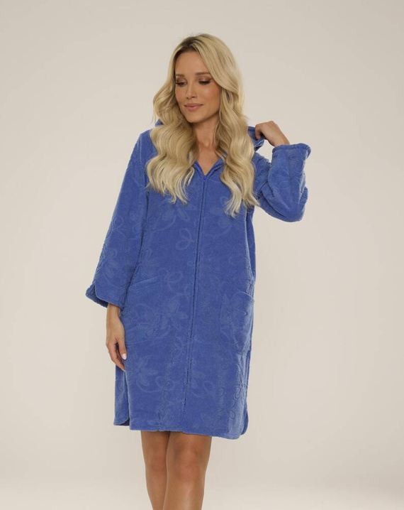 409 Albornoz corto de jacquard para mujer De Lafense- denim