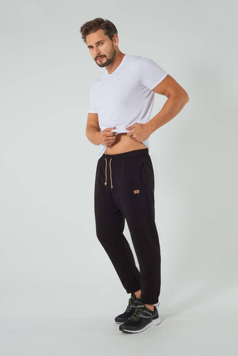 Leader Pantalones largos de chándal para hombre Italian Fashion - negro