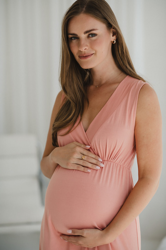 Star Light Camisón de embarazo y lactancia rosa hierba Milk&Love- viscosa de bambú | Comodidad y feminidad