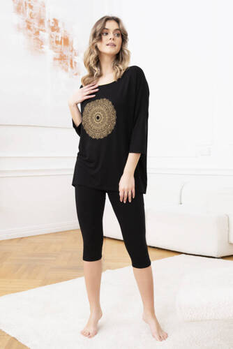 Pijama Mandala Ladies' Italian Fashion - negro