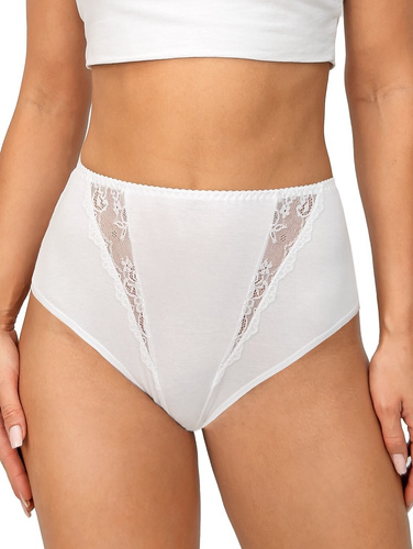 Braga 238 Donna blanca - braga de mujer de algodón con inserciones de encaje