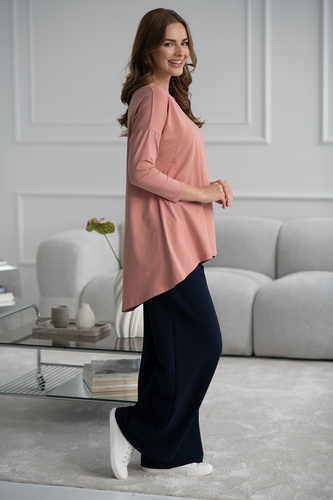 Pantalones premamá anchos Wide Flow Milk & Love Wide Leg con cinturilla 2 en 1 azul marino