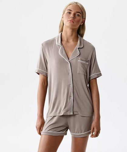 Pijama mujer Atlantic NLP-496 de modal con botones y shorts cómoda