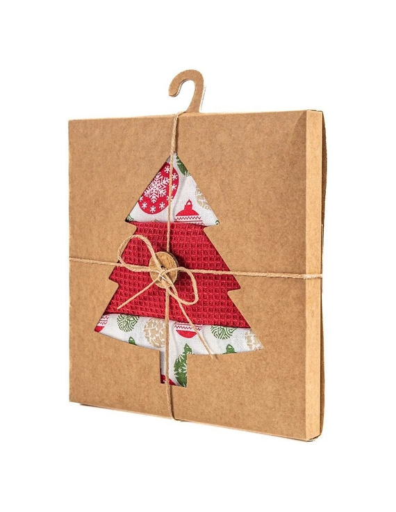 Moraj MRB1500-003 Paños de cocina de algodón rojos 3 unidades con diseño de árbol de Navidad