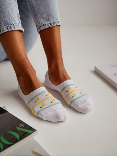 Calcetines invisibles Milena 0576-030 bananos – algodón, antideslizantes