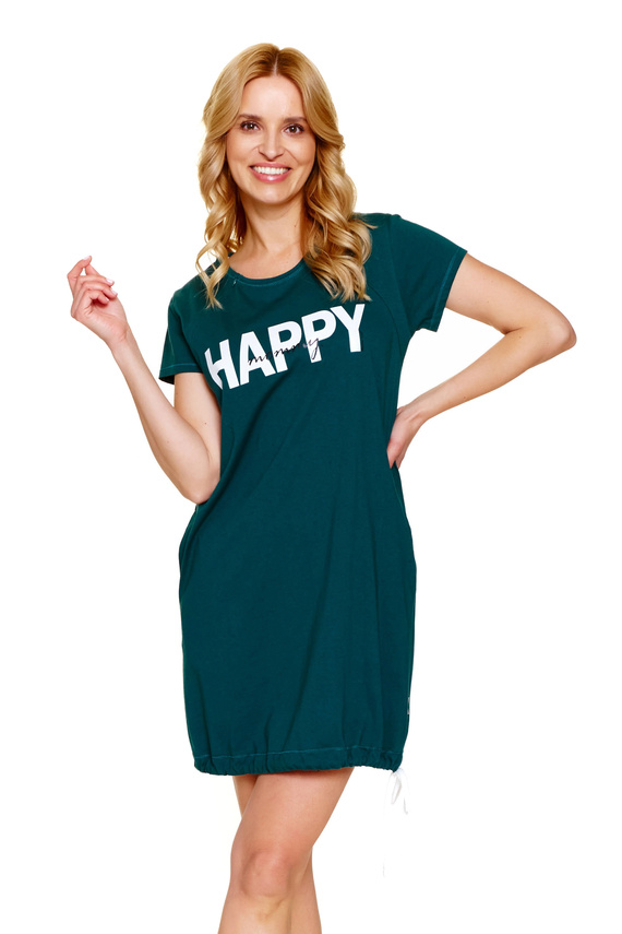 9504 Doctor Nap - Camisón de algodón para embarazo y lactancia - confort y comodidad para la futura mamá - esmeralda