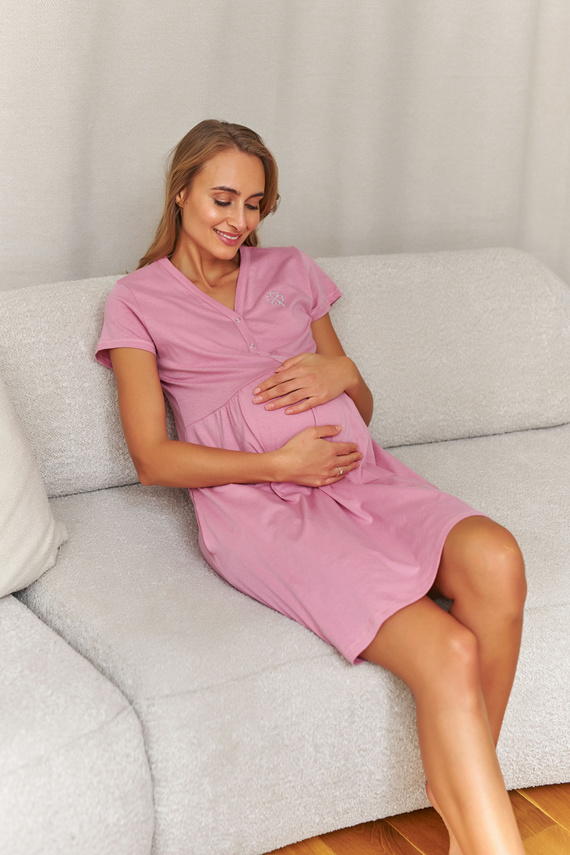 Pijama mujer Doctor Nap 5336, escote en V, algodón, bolsillos, certificado OEKO-TEX