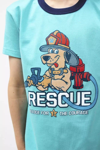 Remek Pijama niño manga corta, pantalón Moda Italiana - turquesa