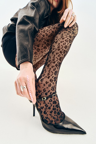 Gabriella Leonia 20 den medias leopardo – finas, transparentes