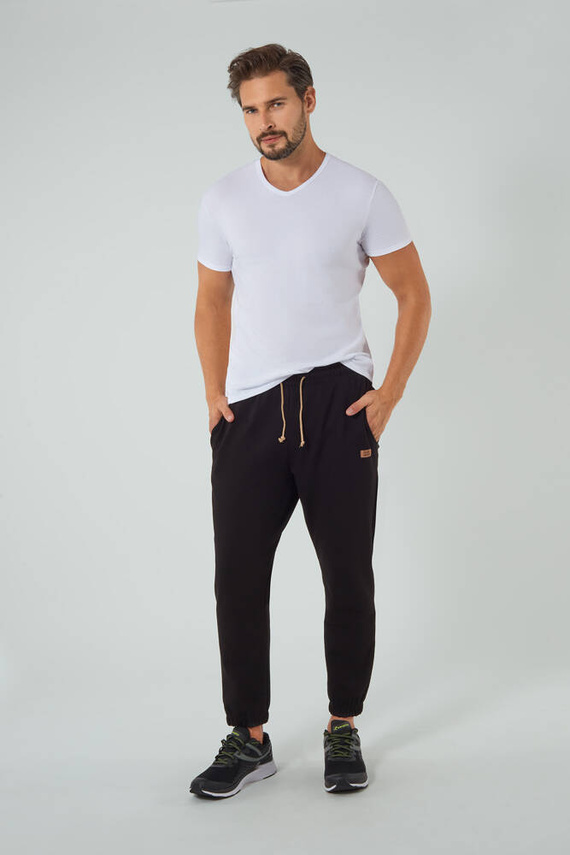 Leader Pantalones largos de chándal para hombre Italian Fashion - negro