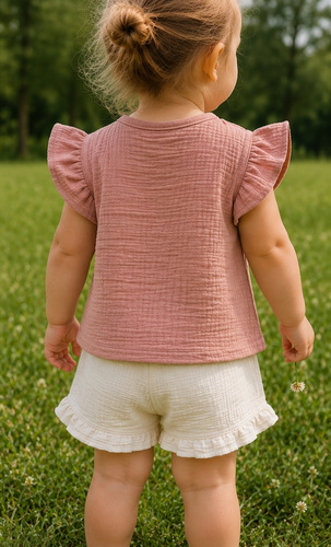 Mamatti BL50110 blusa de muselina para niña ligera algodón verano