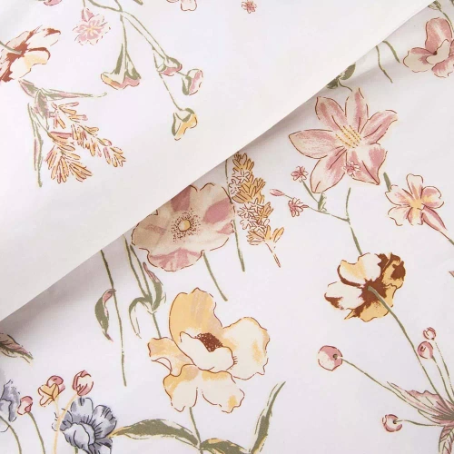 Juego de cama satén 1553/1 Satynlove 100% algodón floral + fundas 70x80