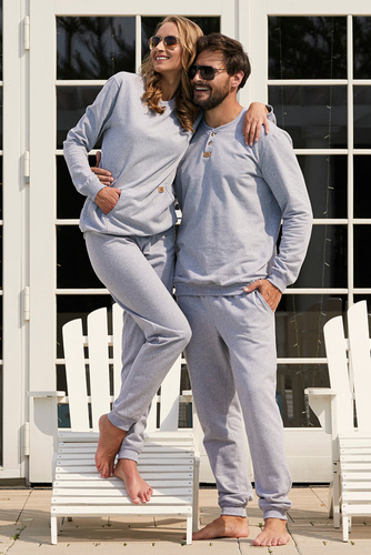 Conjunto de chándal Leader largo. manga, longitud. pantalones Moda Italiana - melange