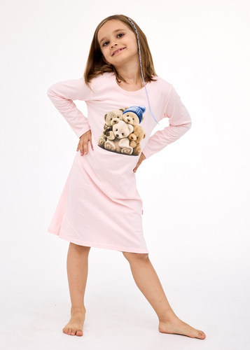 549/196, 258/196 Osos 2 Cornette - camisón de niña, rosa, algodón, oso