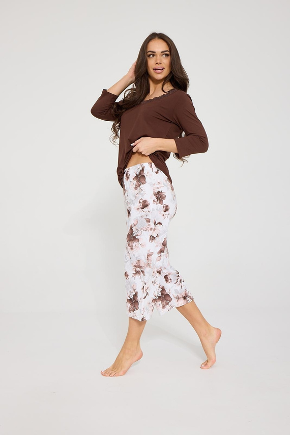 Cornette Colette 659/503 Pijama de mujer modal algodón 3/4 flores