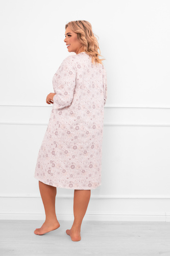 Camisón señora Galea - algodón, botones, manga 3/4 Moda Italiana