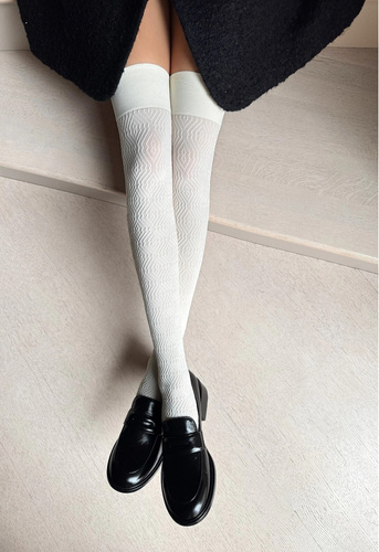 Calcetines Bocaro Veneziana maiden - microfibra, estampado de rombos, ribete no prensado