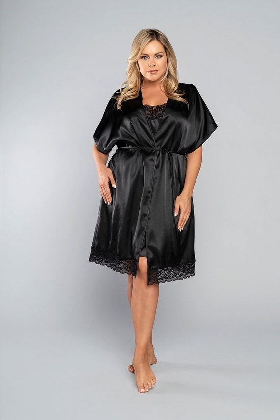 Touch Albornoz de manga corta Moda Italiana - negro