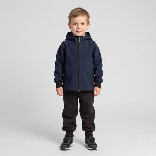 229004 Nicol Chaqueta softshell para niño con forro polar, capucha y reflectante - azul marino