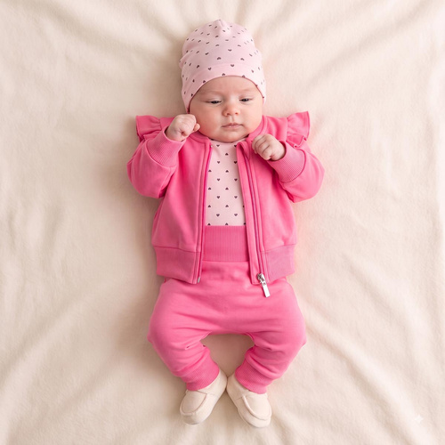 Nicol Tosia 225273 Sudadera bomber rosa para niña con volantes
