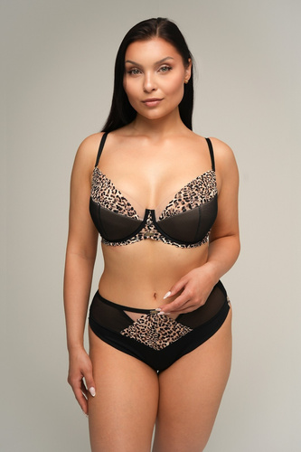 Sujetador push-up Ava 2208 - negro, elegante y sensual elevador de busto